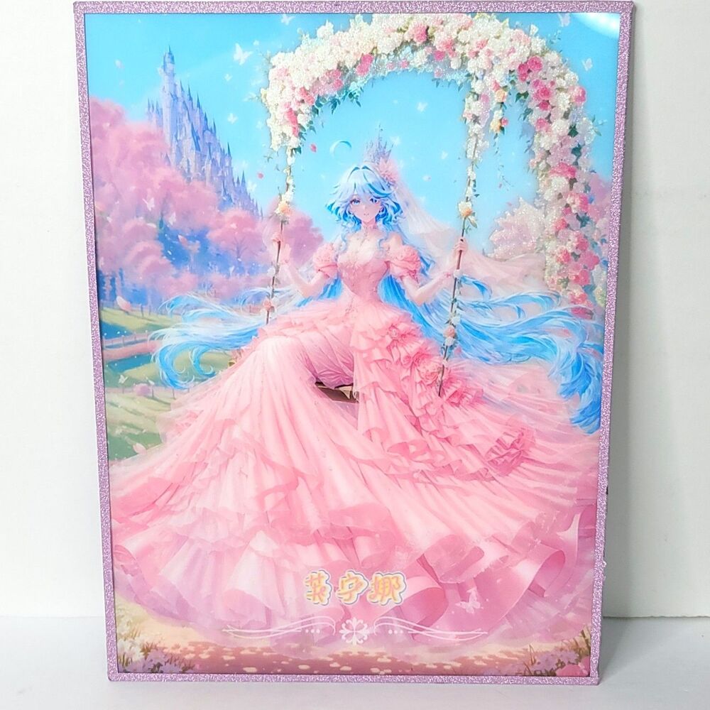 Furina Floral Double Sided Waifu Card Anime Girl Wall Art Oversized Board A4